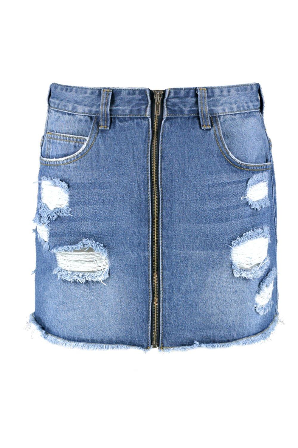 【Trapstar London】 Womens Denim Zip Detail Mini Skirt Trapstar Irongate T Womens Denim Zip Detail Mini Skirt